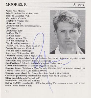 Peter-Moores-autograph-signed-Sussex-cricket-memorabilia-signature-england-coach-batsman-1995-county-cricketers-whos-who-ashes