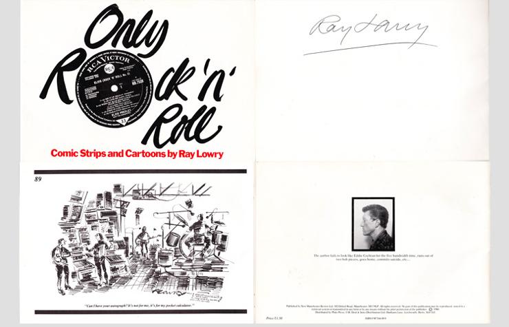 RAY-LOWRY-signed-Only-Rock-and-Roll-cartoon-book-1980-NME-comic-strip-funny autograph