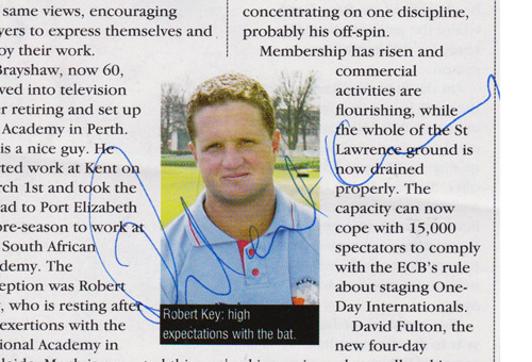ROB-KEY-memorabilia-Rob-Key-autograph-signed-Kent-CCC-memorabilia-England-cricket-memorabilia-2002-season-Spitfires-Kenbt-cricket-signature-robert-key-memorabilia