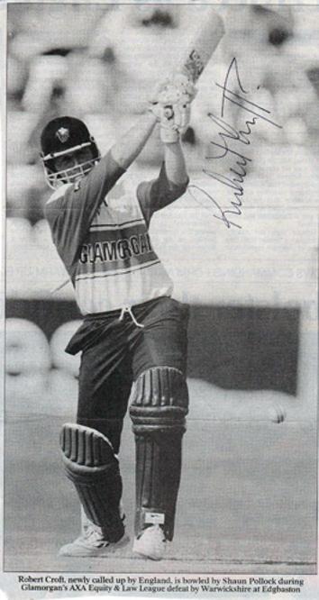 ROBERT-CROFT-autograph-signed-Glamorgan-cricket-memorabilia-England-crofty-captain-coach-glams-ccc-wales-dragons-one-day