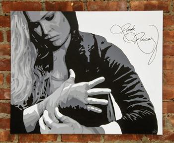 RONDA-ROUSEY-memorabilia-signed-UFC-memorabilia-Mike-Ramirez-Fine-Art-Painting-Rowdy-autograph-350
