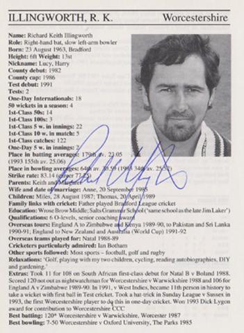 Richard-Illingworth-autograph-signed-worcs-cricket-memorabilia-signature-England-spinner-captain-coach-1995-county-cricketers-whos-who-umpire