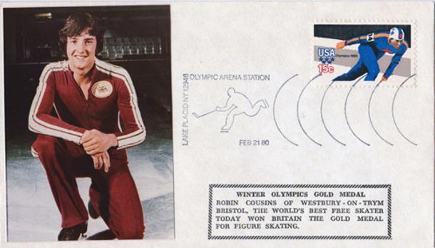 Robin-Cousins-ice-skating-olympics-memorabilia-lake-placid-1980-gold-medal-champion-first-day-cover-fdc-winter-olympic-games-stamps-usa-dancing-on-ice-itv-judge