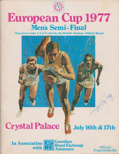Roy-Mitchell-autograph-signed-Great-Britain-athletics-memorabilia-European-Cup-1977-semi-finals-programme-long-jump-signature-1976-Commonwealth-Games-gold-champion