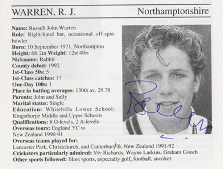Russell-Warren-autograph-signed-northamptonshire-cricket-memorabilia-northants-ccc-whos-who-signature
