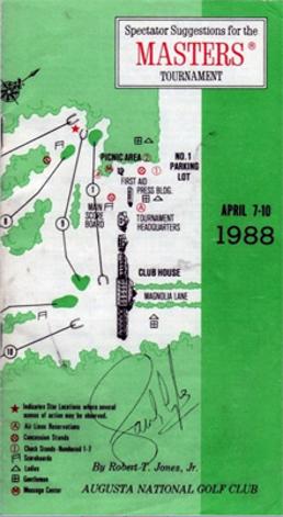 Sandy-Lyle-memorabilia-Sandy-Lyle-autograph-signed-1988-US-Masters-golf-memorabilia-Bobby-Jones-Augusta-National-spectator-guide-Green-Jacket-champion