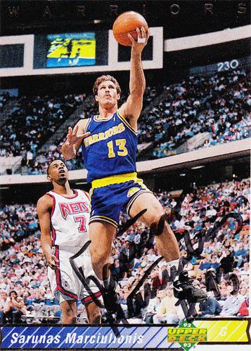 Sarunas-Marciulionis-autograph-signed-Golden-State-Warriors-NBA-memorabilia-basketball-Lithuania-Supersonics-Kings-Nuggets-center