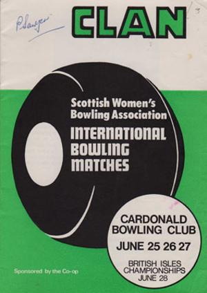 Scottish-Womens-Lawn-Bowling-memorabilia-signed-1973-British-Isles-champs-programme-P-Sawyer-Clan