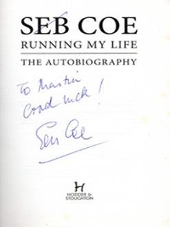 SEB COE autograph signed autobiography Running My Life athletics memorabilia