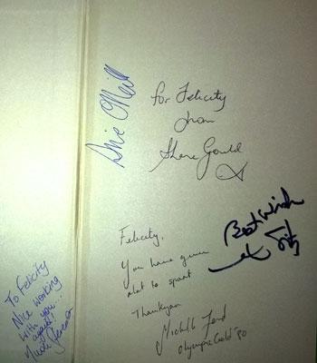 shane gould memorabilia signed autobiography mark spitz autograph