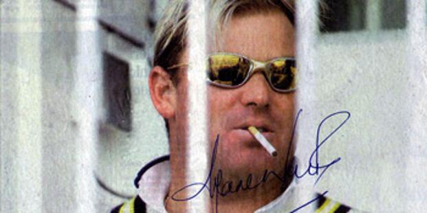SHANE WARNE Hand-signed Yorkshire Post front page pic