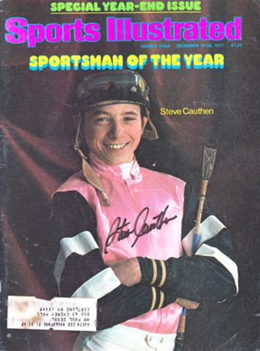 Steve-Cauthen-autograph-signed-sports-illustrated-magazine-Sportsman-of-the-year-issue-1977-horse-racing-memorabilia-flat-champion-jockey-the-kid-kentucky-signature