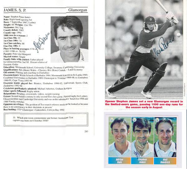 Steve-James-autograph-signed-glamorgan-cricket-memorabilia-run-thief-batsman-england-opener-cricketers-whos-who-bio-page-pen-pic-signature