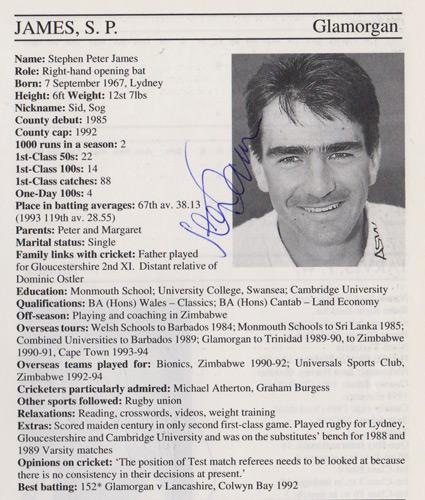 Steve-James-autograph-signed-glamorgan-cricket-memorabilia-whos-who-batsman-england-wales-glam-ccc-signature