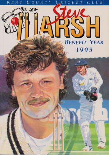 Steve-Marsh-autograph-signed-Kent-cricket-memorabilia-KCCC-spitfires-county-1995-benefit-year-testimonial-brochure-signature-wicket-keeper-captain