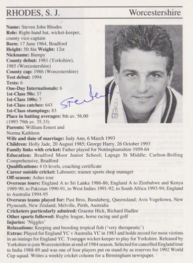 Steven-Rhodes-autograph-signed-worcestershire-cricket-memorabilia-worcs-ccc-england-wicket-keeper-captain-whos-who-signature