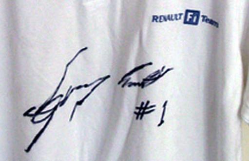 Terry Grant memorabilia stunt motor sport driver signed Renault memorabilia F1 shirt formula one memorabilia autograph