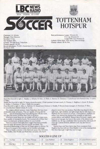 Tottenham-hotspur-football-memorabilia-1986-London-6-a-side-indoor-soccer-championships-programme-signed-Spurs-LBC-Wembley-Arena