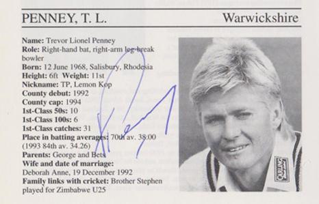Trevor-Penney-autograph-signed-warwickshire-cricket-memorabilia-warks-ccc-rhodesia-zimbabwe-fielding-coach-whos-who-signature