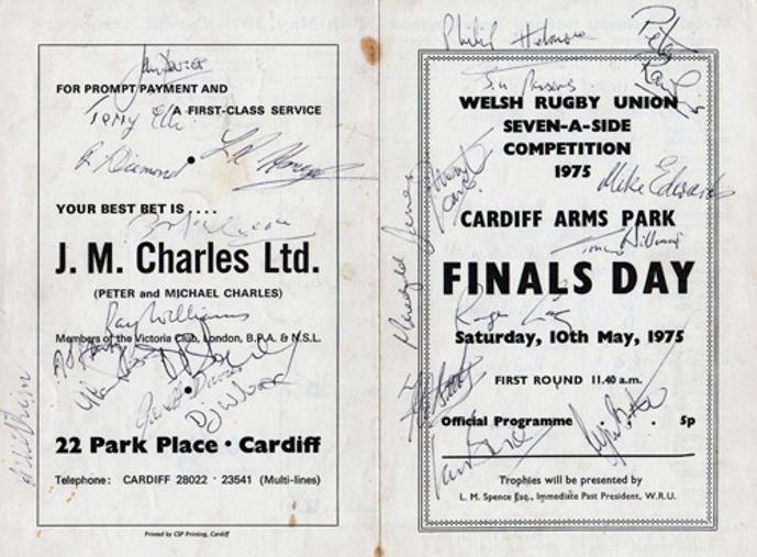 Welsh-rugby-union-seven-a-side-competition-1975-cardiff-arms-park-finals-day-official-programme-may-1975-signed-ray-williams-mike-edwards-jim-gareth-davies-terry-ellis