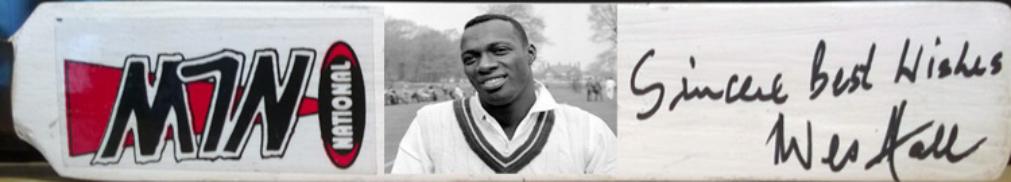 Wes-Hall-autograph-Sir-Wes-Hall-memorabilia-signed-West-Indies-cricket-memorabilia-mini-bat-fast-bowler-Sir-Wesley-Winfield-Hall-Queensland-Barbados-Minister-of-Tourism