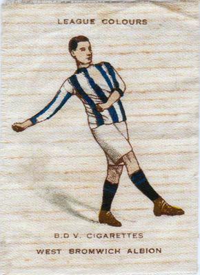 West-Bromwich-Albion-fc-football-memorabilia-BDV-cigarettes-league-colours-silk-cigarette-card-tobacco-wba-west-brom-1920s
