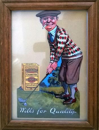 Wills Cigarette 1930 Golf memorabilia Print Framed Advert