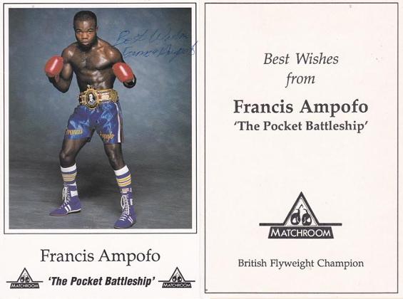 francis-ampofo-autograph-signed-boxing-memorabilia-pocket-battleship-british-flyweight-champion-matchroom-postcard-boxer