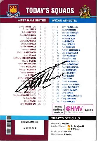 geoff Hurst autograph signed west ham united football memorabilia programme 2003 world cup winner hat trick