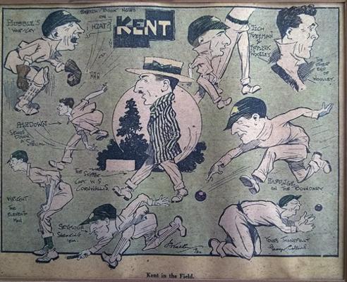 1924-Kent-Cricket-team-caricature-Sketch-Book-Notes-on-Kent-in-the-Field-Frank-Woolley-Cornwallis-Hardinge-Wright-Hubble-Ashdown-Tich-Freeman-Seymour-Walters