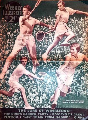 1937-Weekly-Illustrated-magazine-Lure-of-Wimbledon-tennis-tournament-July-cover-special-article-coverage-don-budge-bunny-austin-helen-jacobs-sperling
