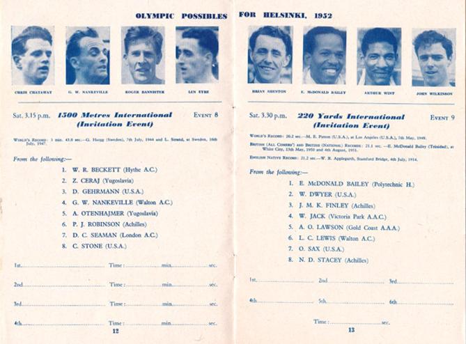 1952-British-Games-athletics-memorabilia-white-city-stadium-london-programme-news-of-the-world-roger-bannister-chris-chataway-macdonald-bailey-arthur-wint