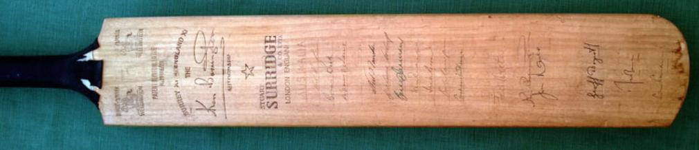 1964 ENGLAND v AUSTRALIA ASHES SERIES SIGNED STUART SURRIDGE CRICKET BAT