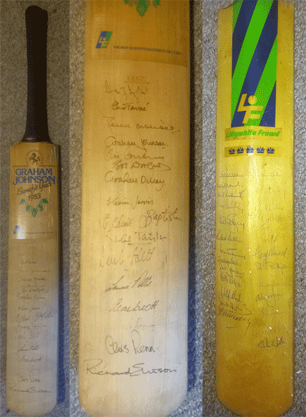 1983 Graham Johnson benefit bat Kent cricket bat Middx Sussex