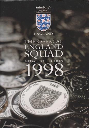 1998-Official-England-World-Cup-Medal-Collection-booklet-Sainsburys-Glenn-Hoddle-Paul-Gascoigne-Football-memorabilia-France-98-Seaman-David-Beckham-Owen-Shearer
