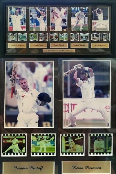 2005-Ashes-cricket-film-cell-display-Andrew-Flintoff-Freddie-Kevin-Pietersen-Geraint-Jones-Matthew-Hoggard-Michael-Vaughan
