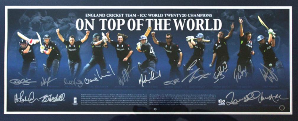 2010-World-T20-England-cricket-memorabilia-player-poster-Kevin Pietersen autograph collingwood signature- swann morgan
