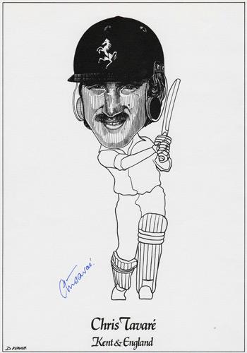 Chris-Tavare-autograph-Chris-Tavare-memorabiliaKent-cricket-signed-D-Waugh-print-England-Test-cricket-Tav-Uniquely-Sporting-memorabilia-KCCC
