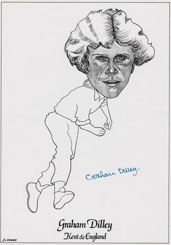 GRAHAM DILLEY Signed D. Waugh caricature print Approx A4 size.
