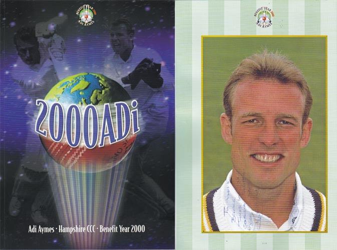 Adrian-Aymes-autograph-signed-2000-Benefit-year-brochure-hampshire-cricket-memorabilia-2000adi-adi-hants-ccc-testimonial