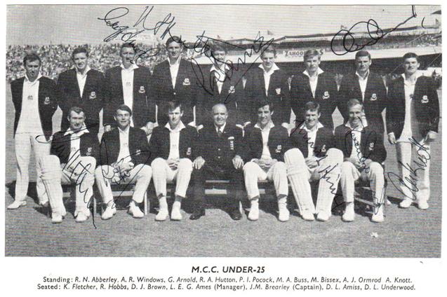 Alan-Knott-autograph-signed-Kent-Cricket-memorabilia-KCCC-Derek-Underwood-autograph-England-under-25s-Keith-Fletcher-Dennis-Amiss-MCC-Hutton-Pocock