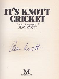 Alan-Knott-autograph-signed-kent-cricket-memorabilia-its-knott-cricket-autobiography-book-knotty-ape-england-wicketkeeper