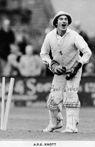 Alan-Knott-signed-Kent-CCC-cricket-memorabilia-APE-autograph-legend