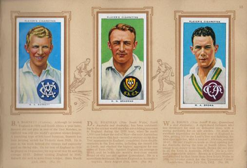 Album-of-Cricketers-1938-John-Player-and-sons-cigarette-cards-cricket-memorabilia-Sir-Don-Bradman-Les-Ames-Len-Hutton-Hammond-England-Australia-players-complete