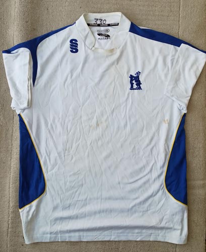 Allan-Donald-Warwickshire-cricket-memorabilia-south-africa-white-lightning-fast-bowler-coach-training-top-warks-ccc-logo