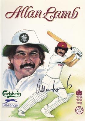llan-Lamb-autograph-signed-testimonial-brochure-1988-northants-england-cricket-memorabilia