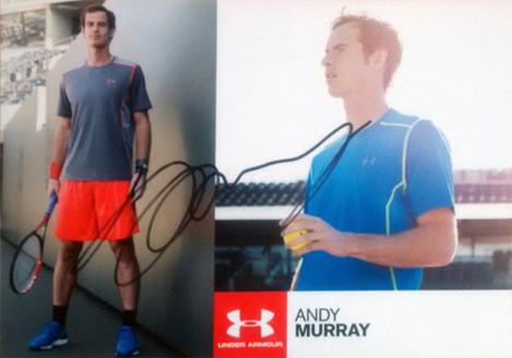 Andy-Murray-autograph-signed-tennis-memorabilia-Under-Armour-postcard-Wimbeldon-champion-Olympic-Games-gold-medal-Davis-Cup-Scotland