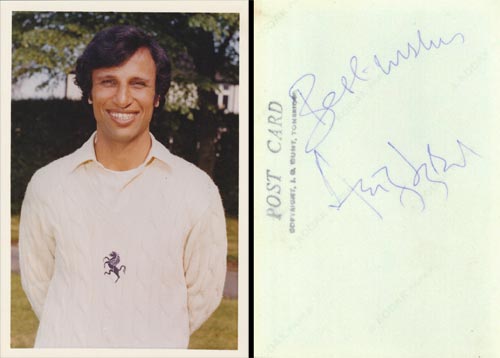 Asif-Iqbal-signed-kent-cricket-postcard-pakistan-kccc