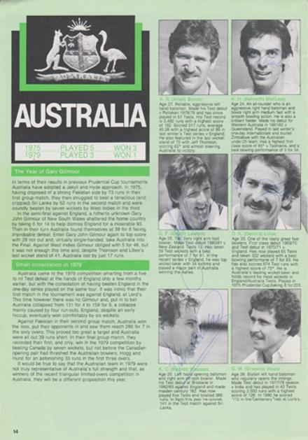 Australia-cricket-memorabilia-player-autographs-1983-world-cup-dennis-lillee-kepler-wessels-geoff-lawson-rod-marsh-graham-yallop-ken-macleay-tom-hogan-aussies