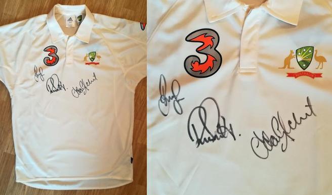Australia-cricket-memorabilia-signed-ashes-test-match-shirt-captain-ricky-ponting-autograph-adam-gilchrist-brett-lee